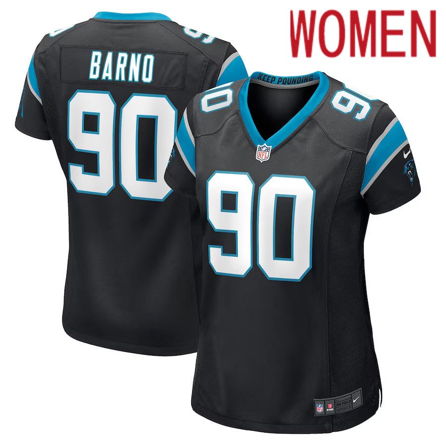Women Carolina Panthers #90 Amare Barno Nike Black Game Player NFL Jersey